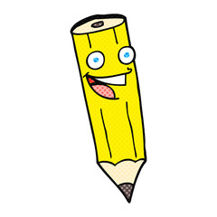 happy cartoon pencil