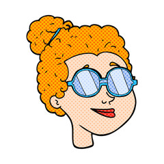 cartoon woman wearing spectacles
