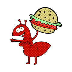 cartoon ant carrying food