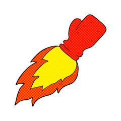 cartoon boxing glove flaming punch