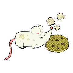 cute cartoon mouse and cookie