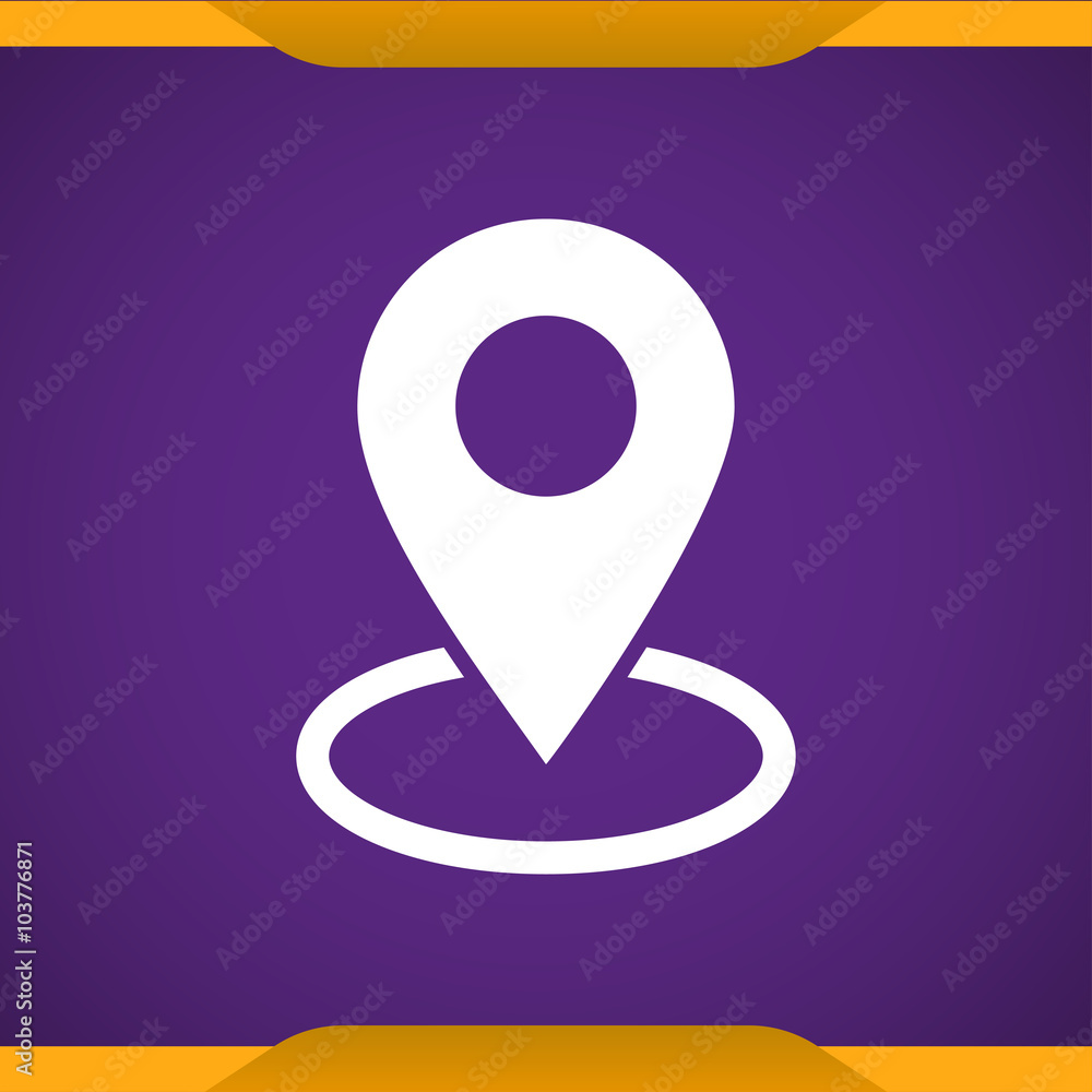 Poster map pin place marker icon for web