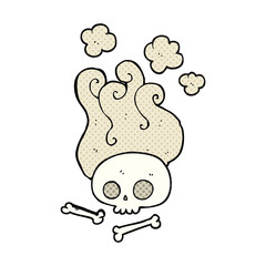 cartoon skull and bones