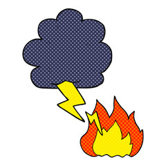 cartoon lightning strike