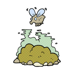 cartoon fly and manure