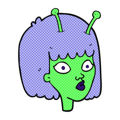 cartoon female alien