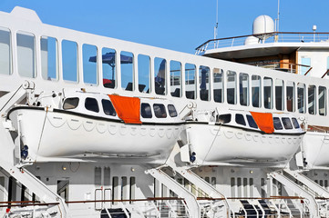 Safety lifeboat on deck