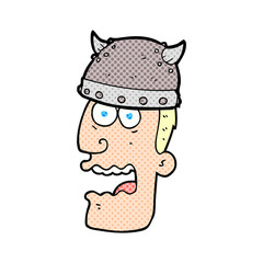 cartoon screaming warrior man