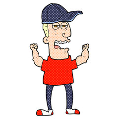 cartoon stressed man