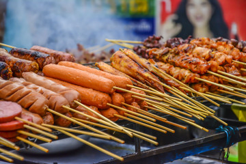 Meat on a stick, Bangkok, Thailand