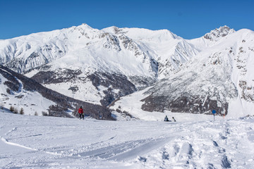 Fototapeta na wymiar Snowboard Ski Italy Livigno