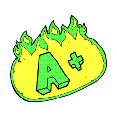 cartoon A grade symbol