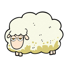 cartoon muddy winter sheep