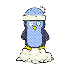 cartoon penguin wearing hat