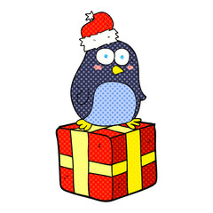 cartoon christmas penguin