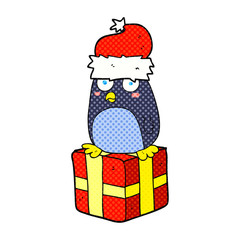 cartoon christmas penguin