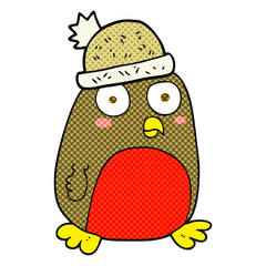 cartoon christmas robin