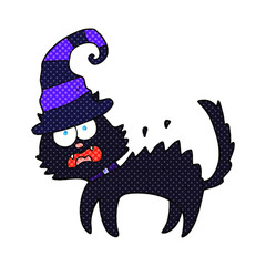 cartoon scared black cat