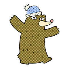 cartoon bear wearing hat