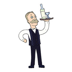 cartoon waiter
