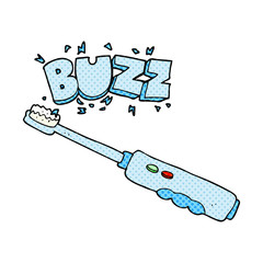 cartoon buzzing electric toothbrush