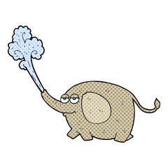 cartoon elephant squirting water