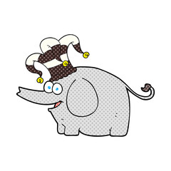 cartoon elephant wearing circus hat