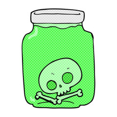 cartoon jar with skull