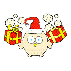cartoon christmas owl