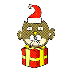 cartoon christmas owl