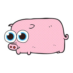 cartoon piglet with big pretty eyes