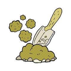 cartoon trowel digging earth