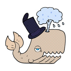 cartoon whale spouting water