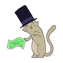 comic book style cartoon rich cat