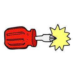 comic book style cartoon screwdriver