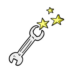 comic book style cartoon spanner