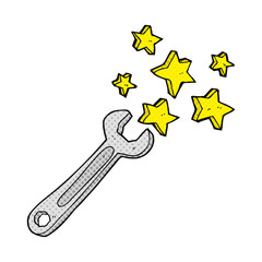comic book style cartoon spanner