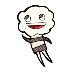 comic book style cartoon cute cloud head creature