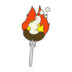 comic book style cartoon hot sausage