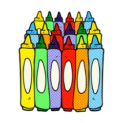 comic book style cartoon crayons