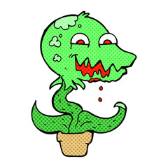 comic book style cartoon monster plant