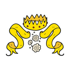 cartoon crown and scroll