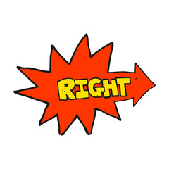 cartoon right symbol pointing