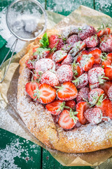 Fresh strawberry pie in sunny day © shaiith