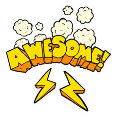 cartoon word awesome