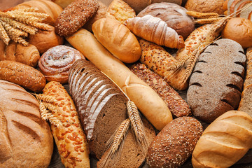 Fresh fragrant bread on the table