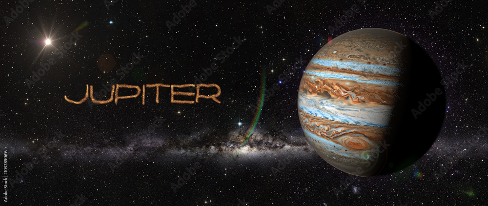Wall mural planet jupiter in outer space.