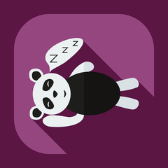 Flat modern design with shadow icons panda sleeps
