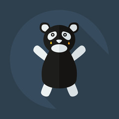 Flat modern design with shadow icons panda crying