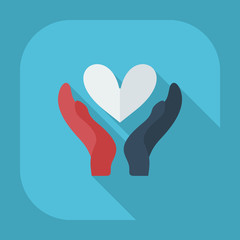 Flat modern design with shadow icons cherish the love